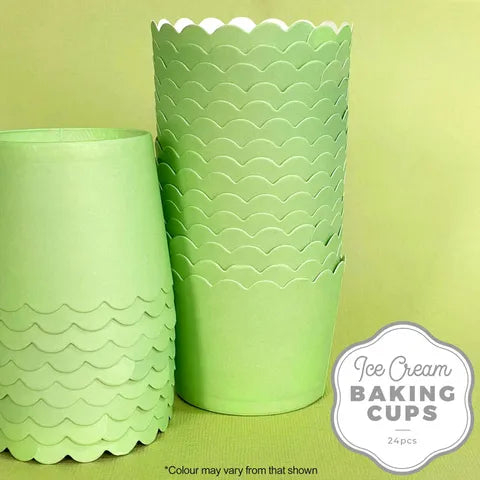 ICE CREAM BAKING CUP PASTEL GREEN 24 PACK