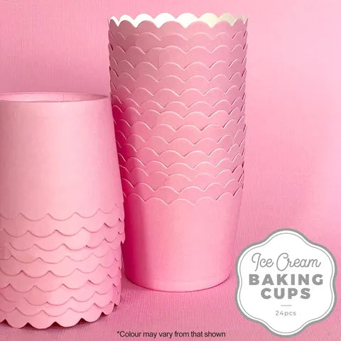 Ice Cream Baking Cups Pastel Pink 24 Pack