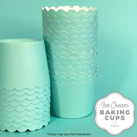 Ice Cream Baking Cups Pastel Teal 24 Pack