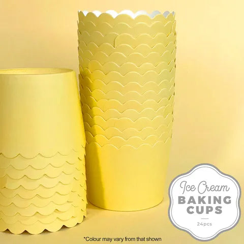 Ice Cream Baking Cups Pastel Yellow 24 Pack