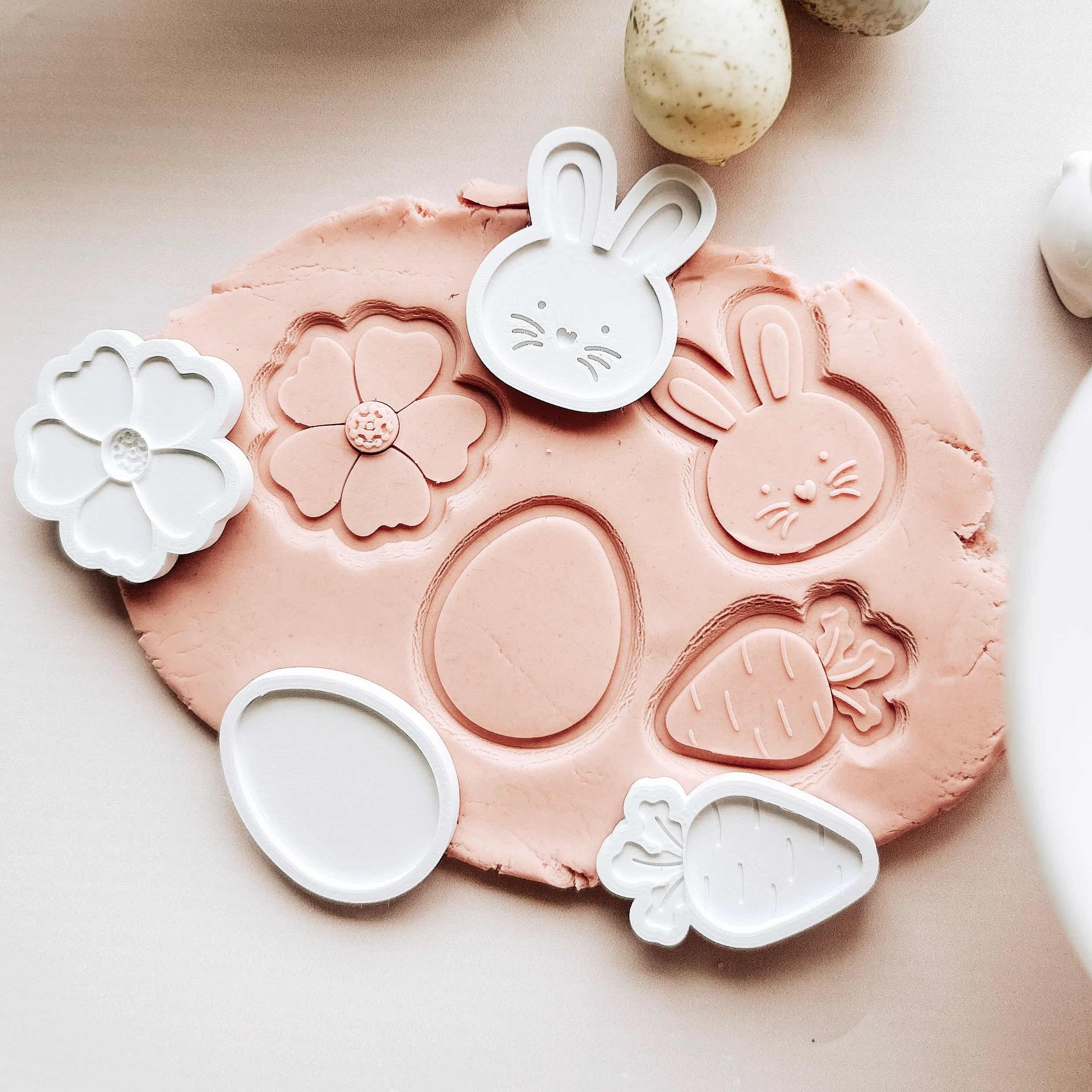 Bunny, Flower, Egg, Carrot Mini Debosser + Set of 4