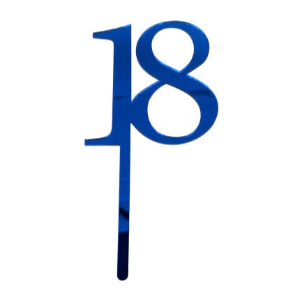 18 ROYAL BLUE TALL MIRROR ACRYLIC CAKE TOPPER