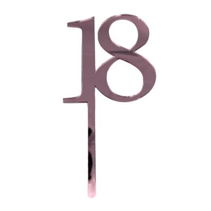 18 Pink Mirror Acrylic Cake Topper