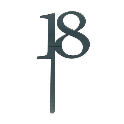 18 CHROME TALL MIRROR ACRYLIC CAKE TOPPER