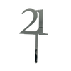 21 SILVER TALL MIRROR ACRYLIC CAKE TOPPER