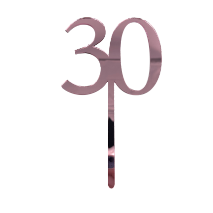 30 PINK TALL MIRROR ACRYLIC CAKE TOPPER