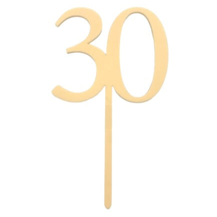 30 CREAM TALL ACRYLIC CAKE TOPPER