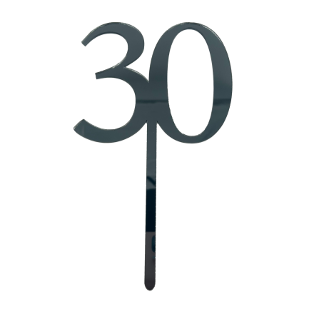 30 Chrome Mirror Acrylic Cake Topper