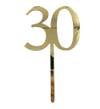 30 GOLD TALL MIRROR ACRYLIC CAKE TOPPER