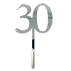 30 SILVER TALL MIRROR ACRYLIC CAKE TOPPER