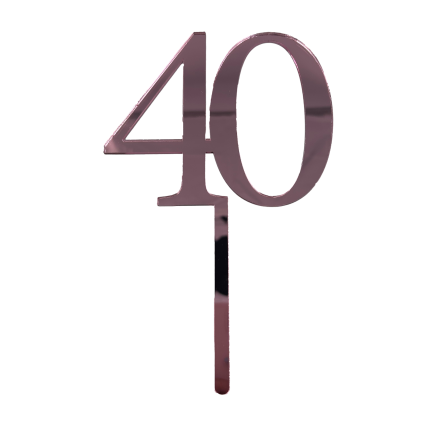 40 Pink Mirror Acrylic Cake Topper