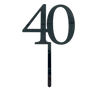 40 CHROME TALL MIRROR ACRYLIC CAKE TOPPER