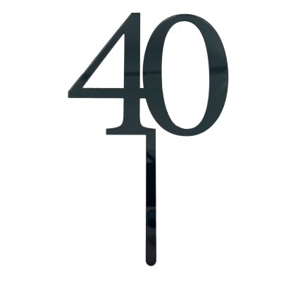 40 CHROME TALL MIRROR ACRYLIC CAKE TOPPER