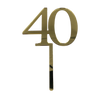 40 GOLD TALL MIRROR ACRYLIC CAKE TOPPER