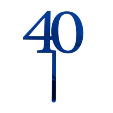 40 ROYAL BLUE TALL MIRROR ACRYLIC CAKE TOPPER