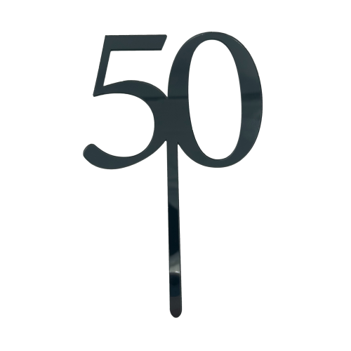 50 CHROME TALL MIRROR ACRYLIC CAKE TOPPER