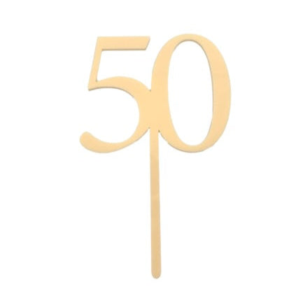 50 CREAM TALL ACRYLIC CAKE TOPPER