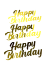 Happy Birthday Gold Cake/Cupcake Topper Cardstock x 5