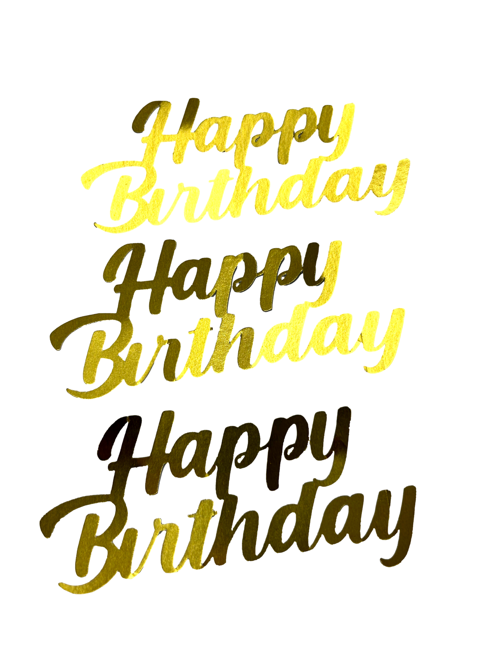 Happy Birthday Gold Cake/Cupcake Topper Cardstock x 5