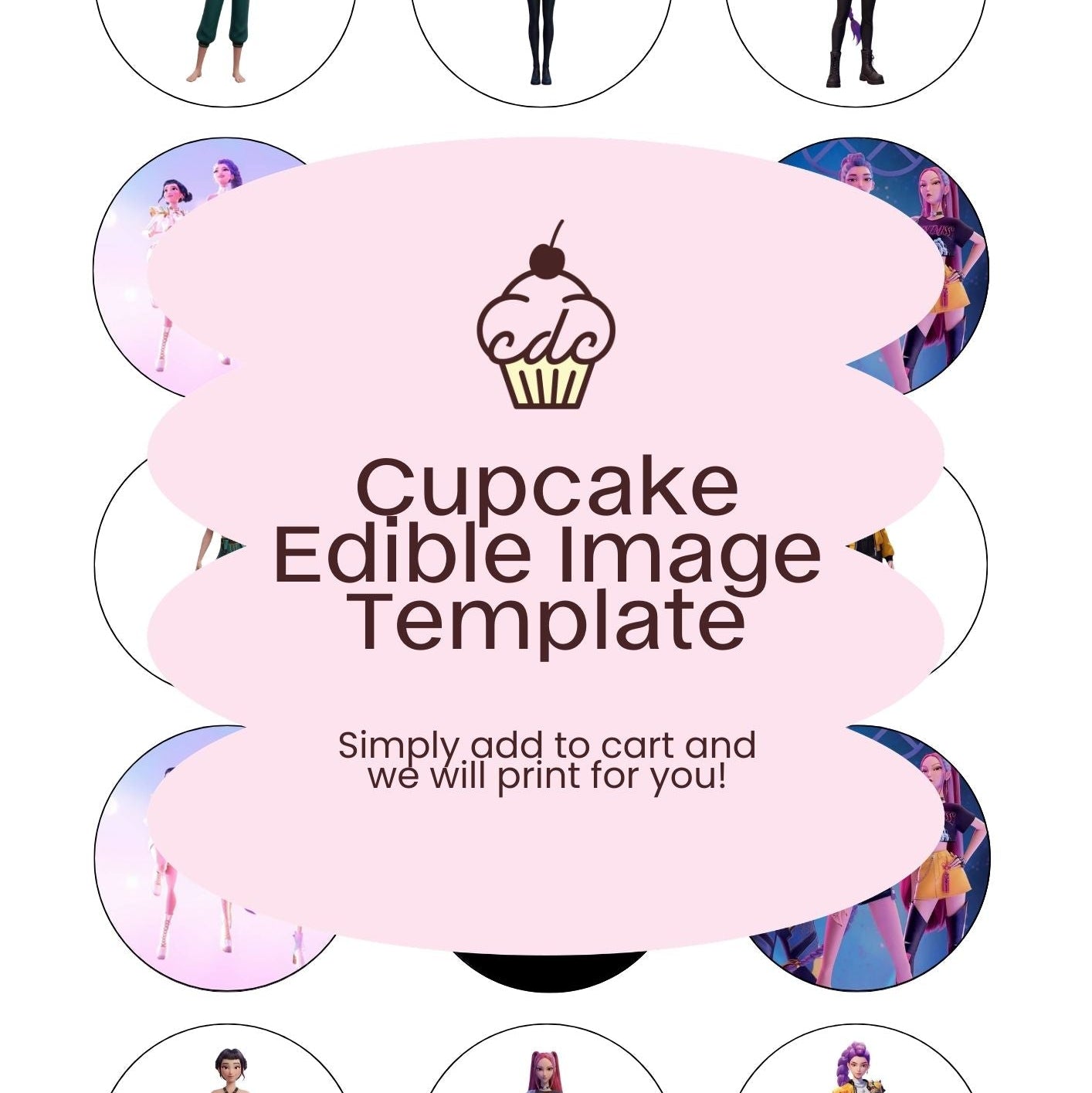 Kpop Hunters 15 Cupcake Edible Images