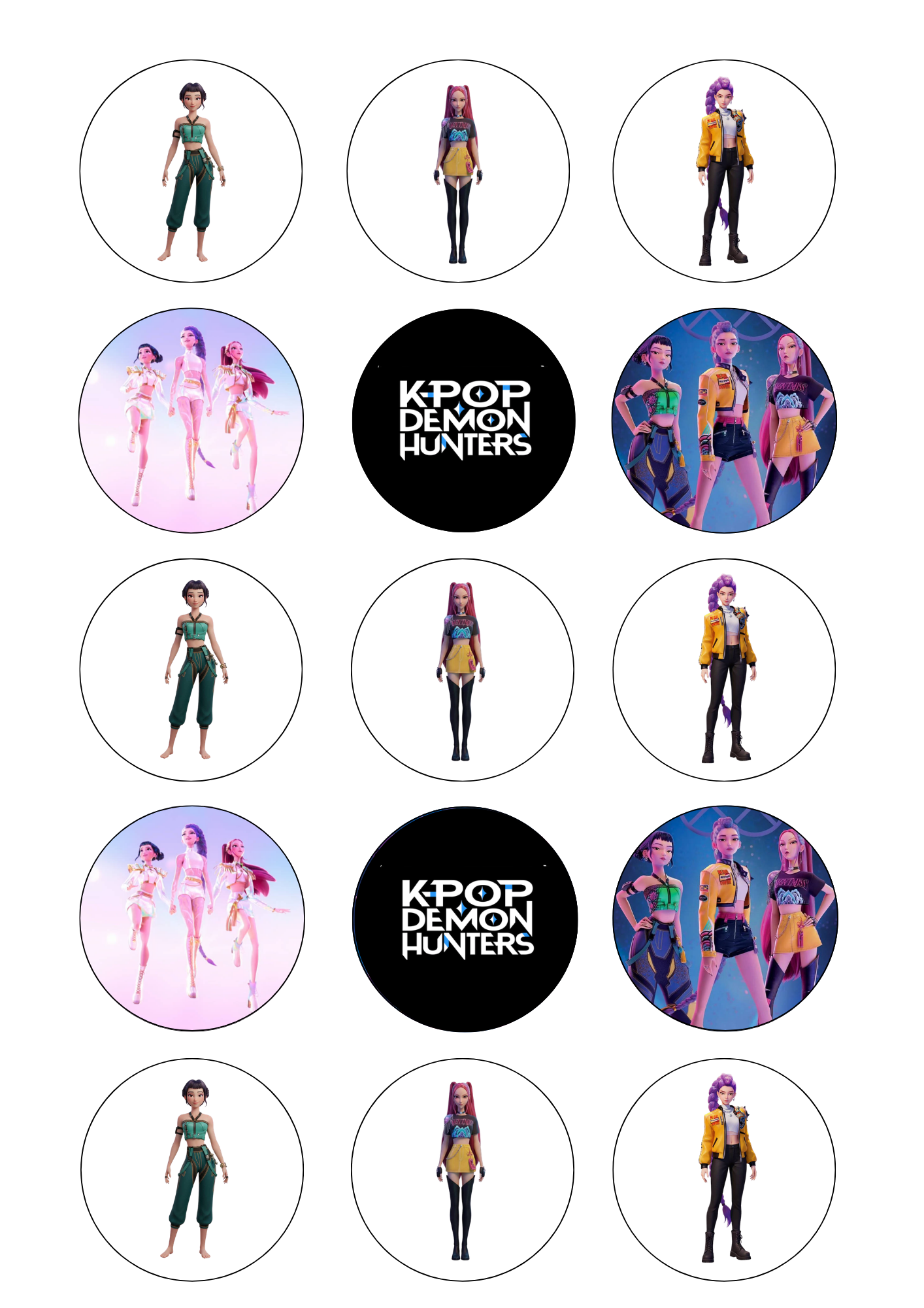 Kpop Hunters 15 Cupcake Edible Images