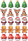 CHRISTMAS KAWAII WAFER TOPPERS (20PK)