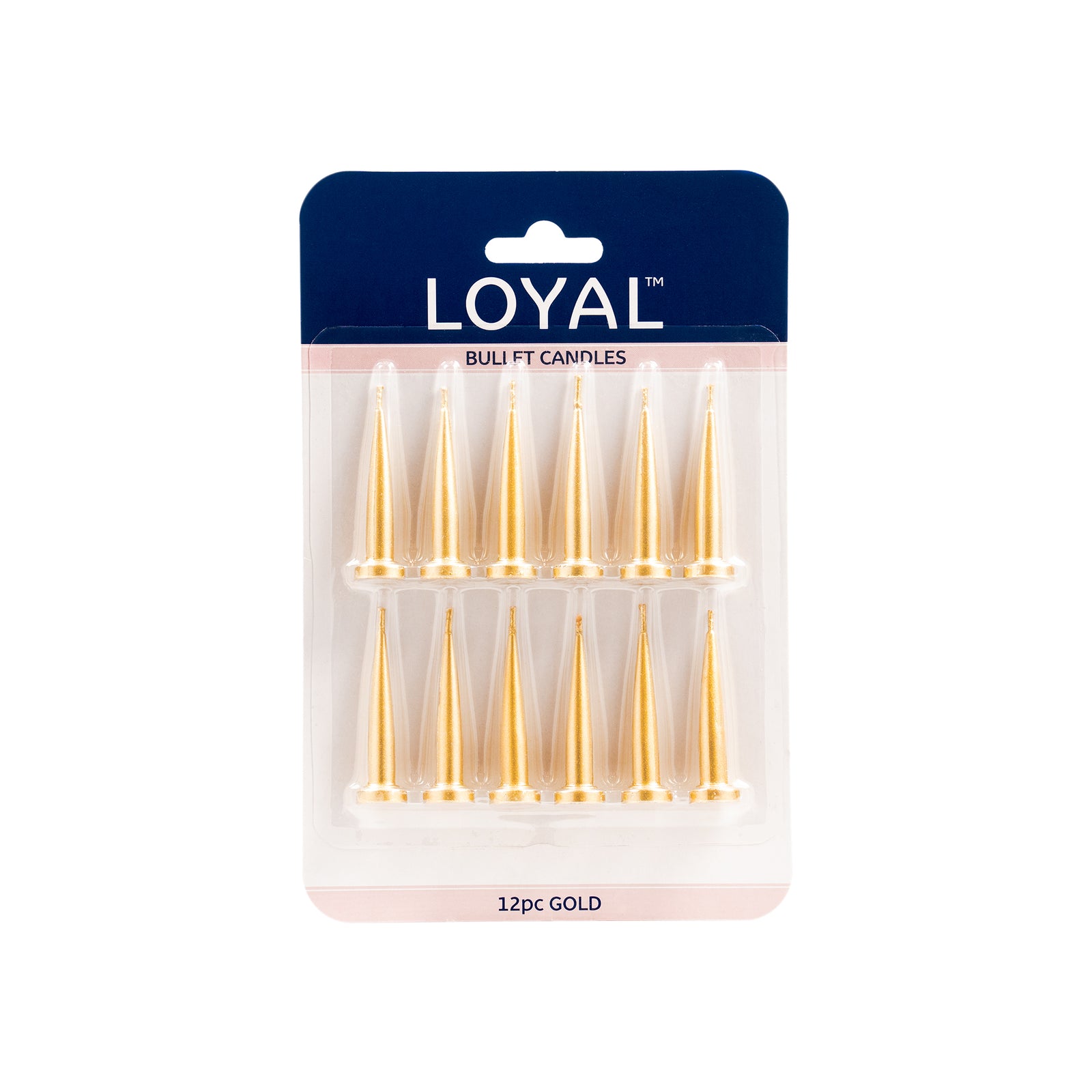 Bullet Candle Metallic Gold (12pc)
