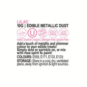 Lilac Edible Metallic Dust 10g