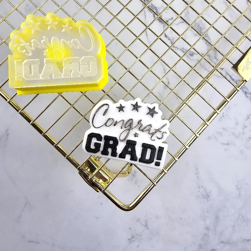 Mini Congrats Grad Cutter and Cookie Fondant Debosser Set