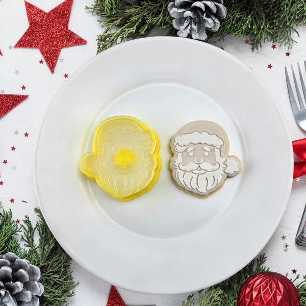 Mini Santa Cookie Cutter & Debosser Set