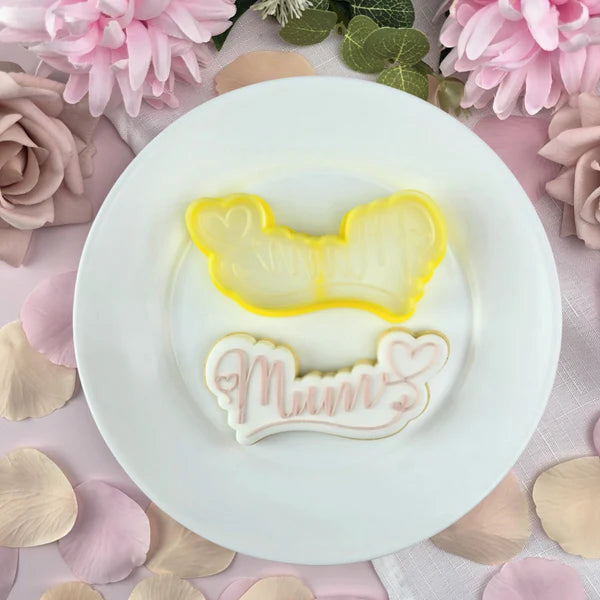 Mum Hearts Text Cutter & Debosser Set