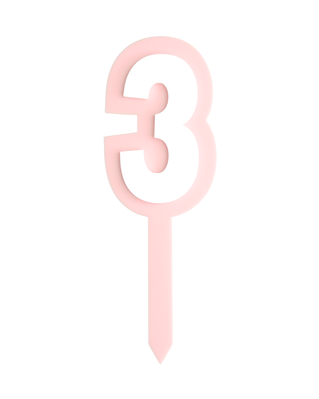 3 PINK+WHITE LAYERED ACRYLIC CAKE TOPPER