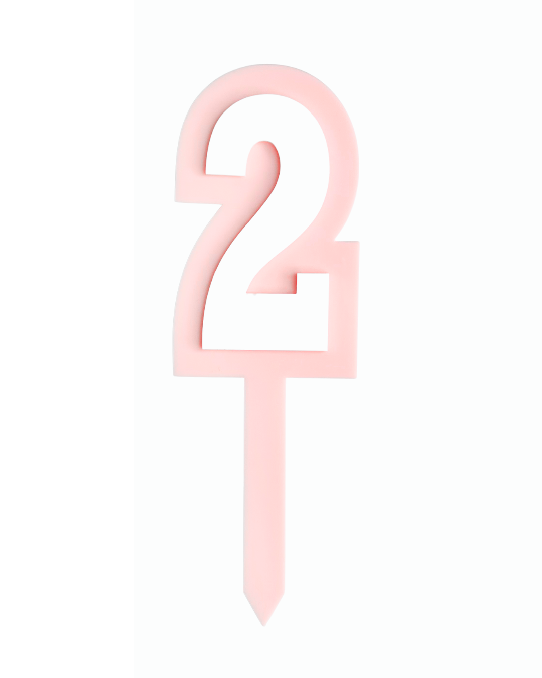 2 PINK+WHITE LAYERED ACRYLIC CAKE TOPPER