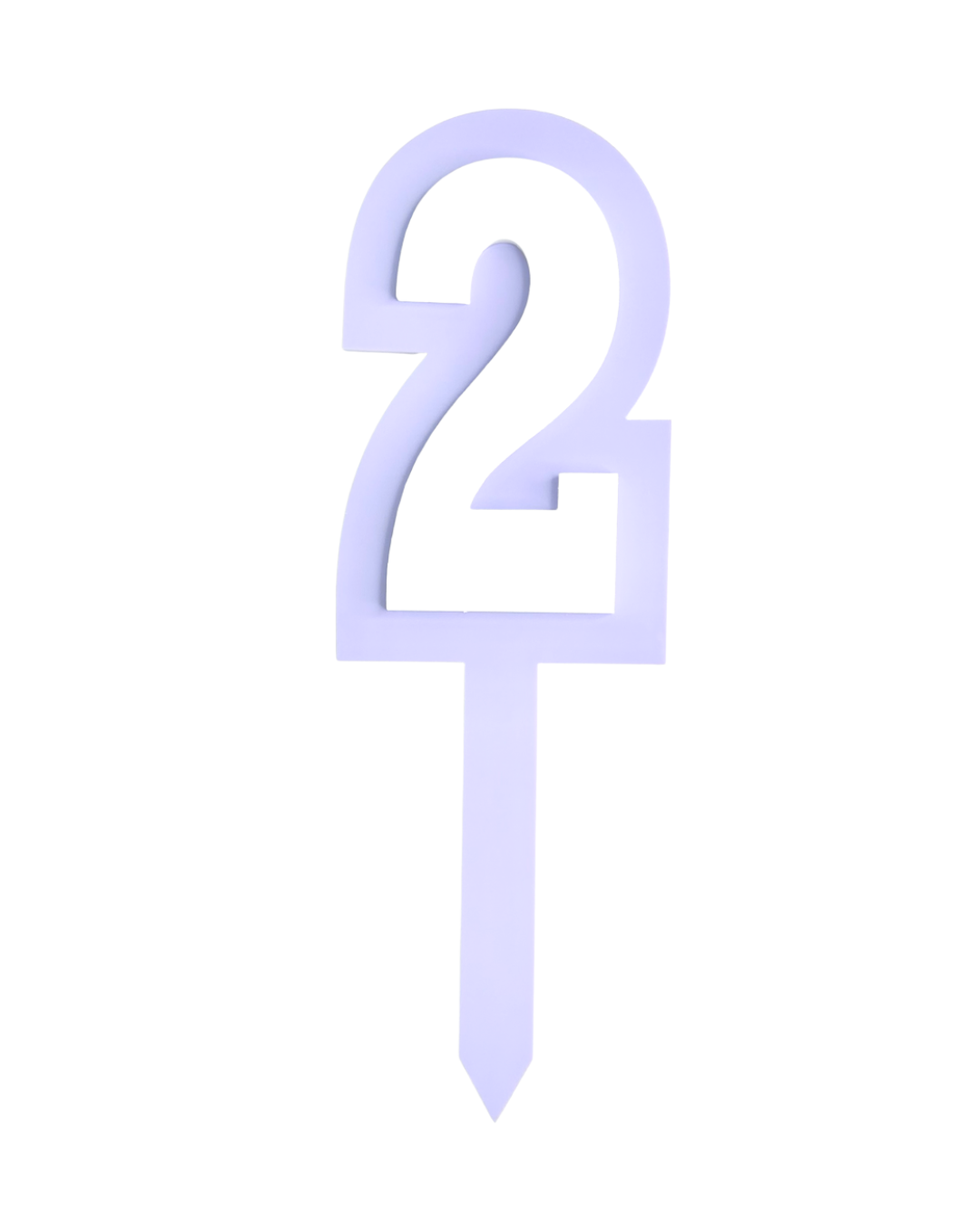 2 LAVENDAR+WHITE LAYERED ACRYLIC CAKE TOPPER