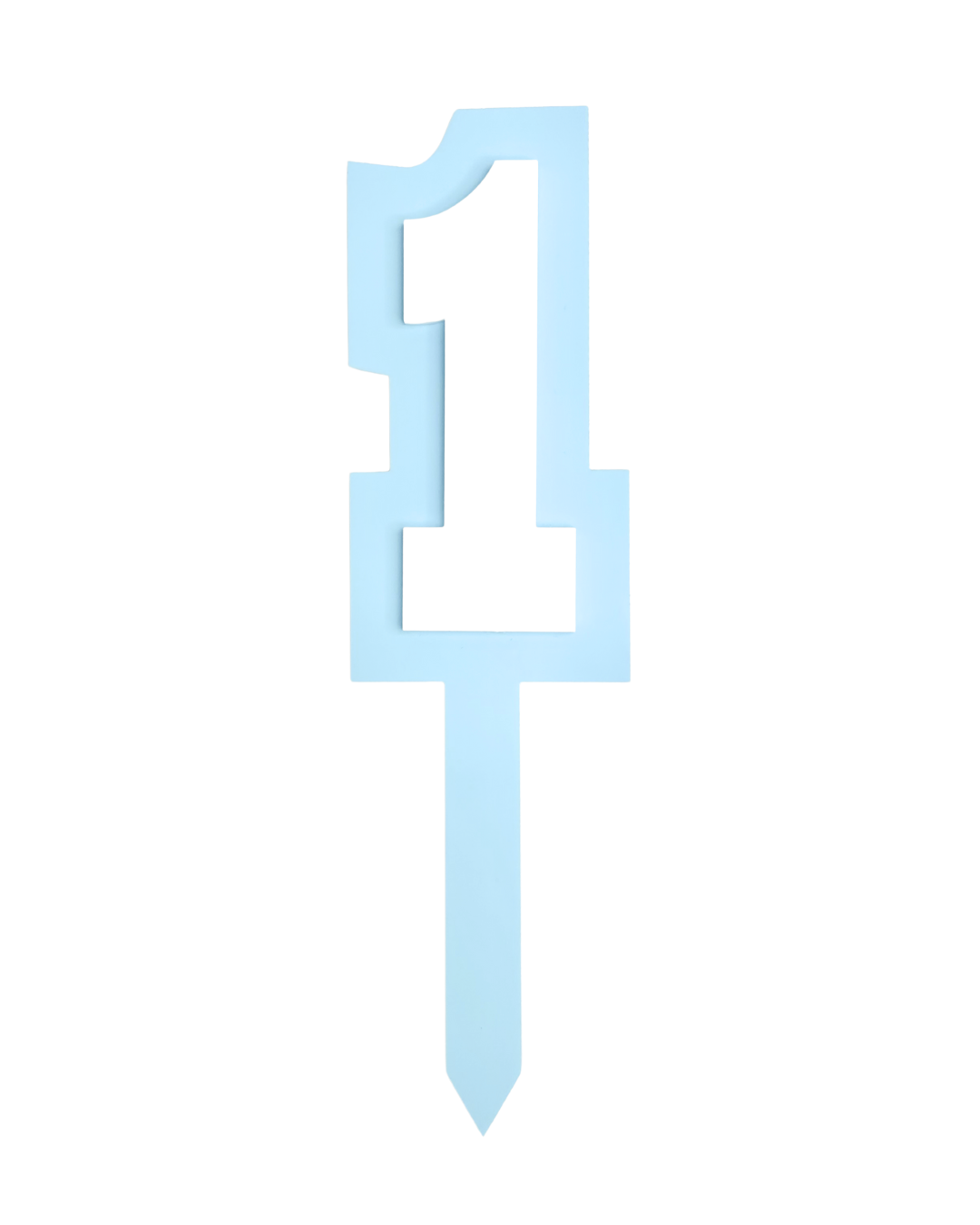 1 BLUE+WHITE LAYERED ACRYLIC CAKE TOPPER