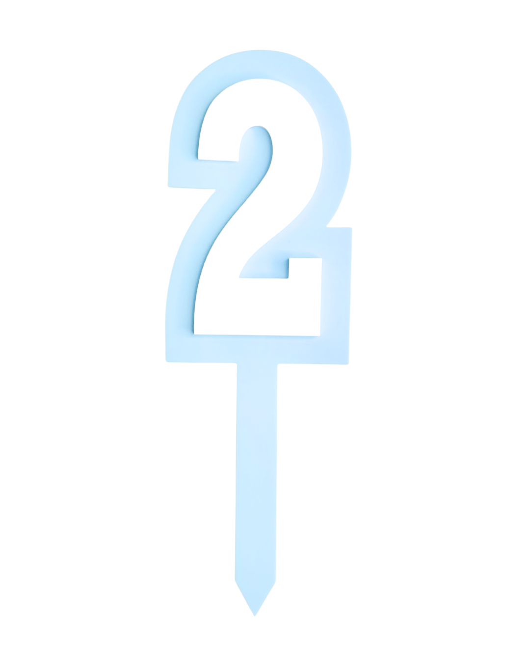 2 BLUE+WHITE LAYERED ACRYLIC CAKE TOPPER