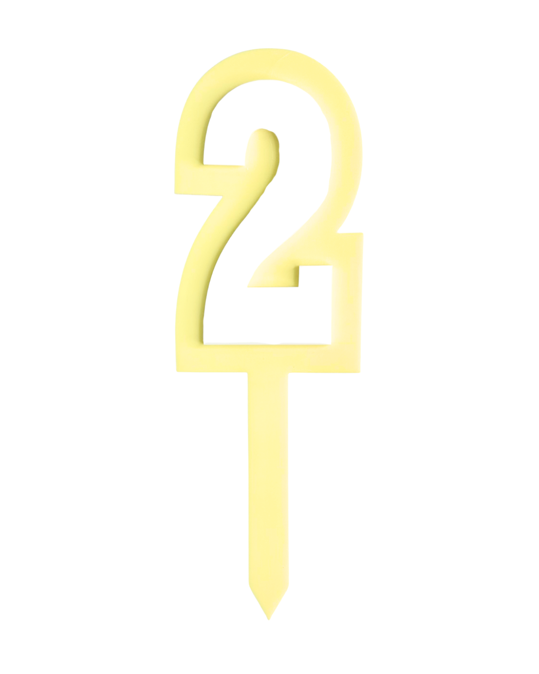 2 LEMON+WHITE LAYERED ACRYLIC CAKE TOPPER