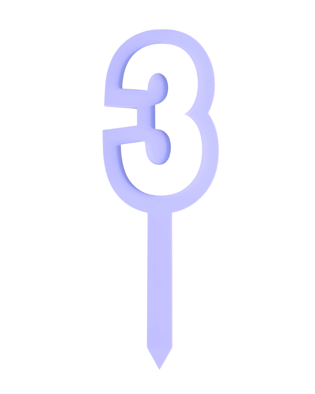 3 LAVENDAR+WHITE LAYERED ACRYLIC CAKE TOPPER