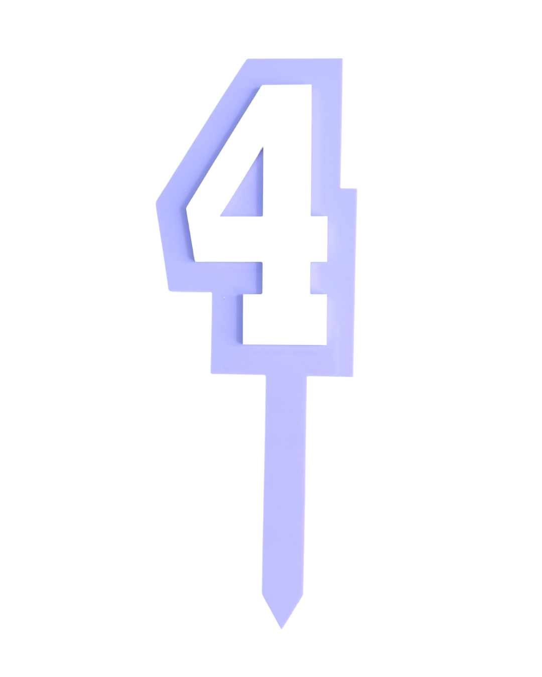 4 LAVENDAR+WHITE LAYERED ACRYLIC CAKE TOPPER