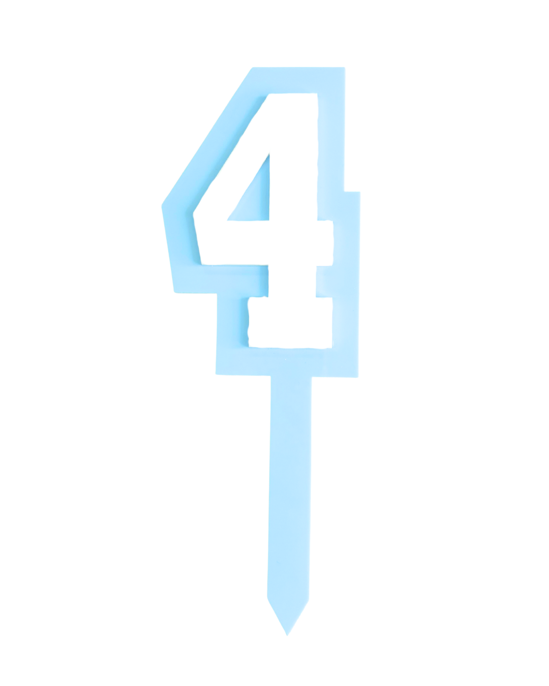 4 BLUE+WHITE LAYERED ACRYLIC CAKE TOPPER