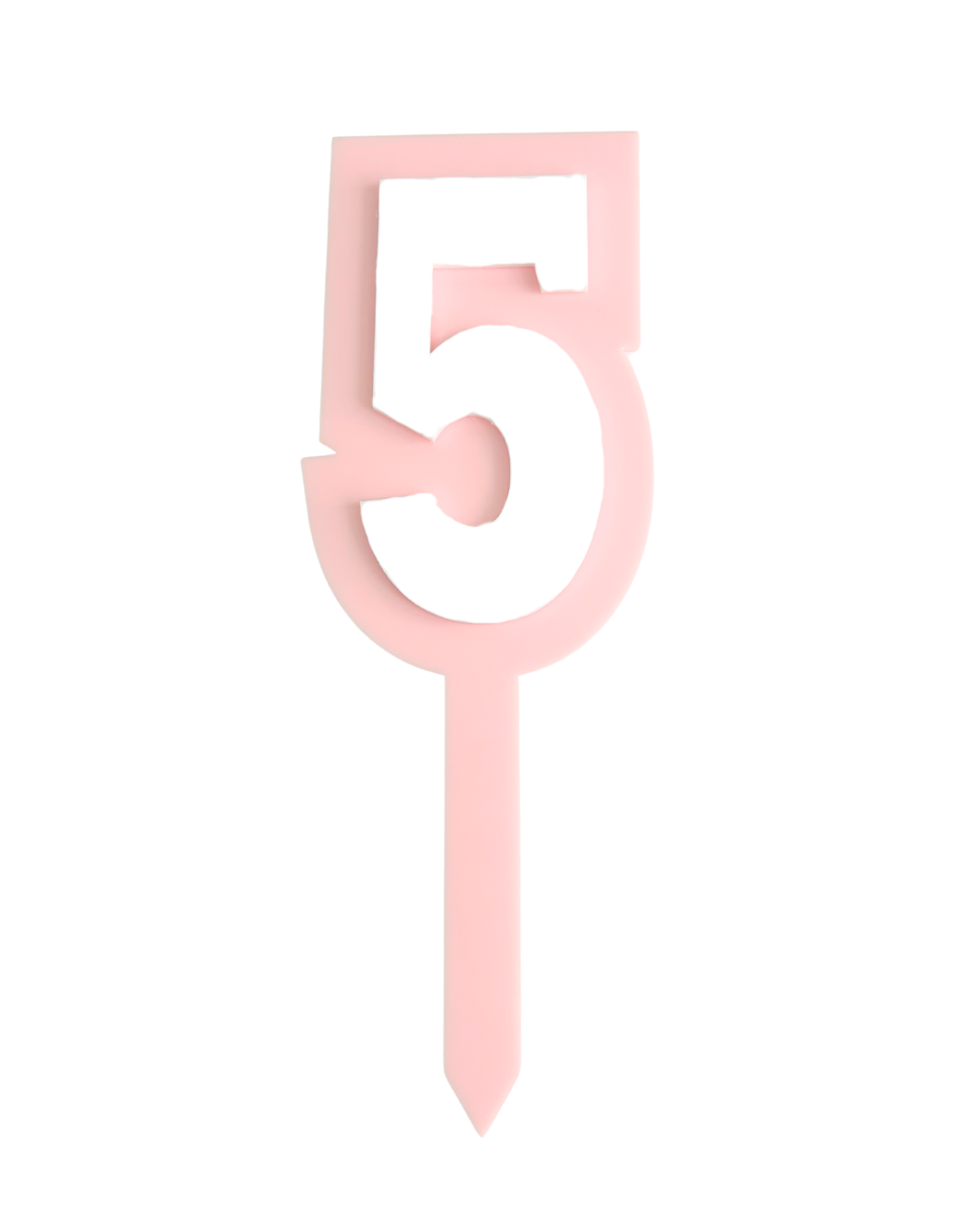 5 PINK+WHITE LAYERED ACRYLIC CAKE TOPPER