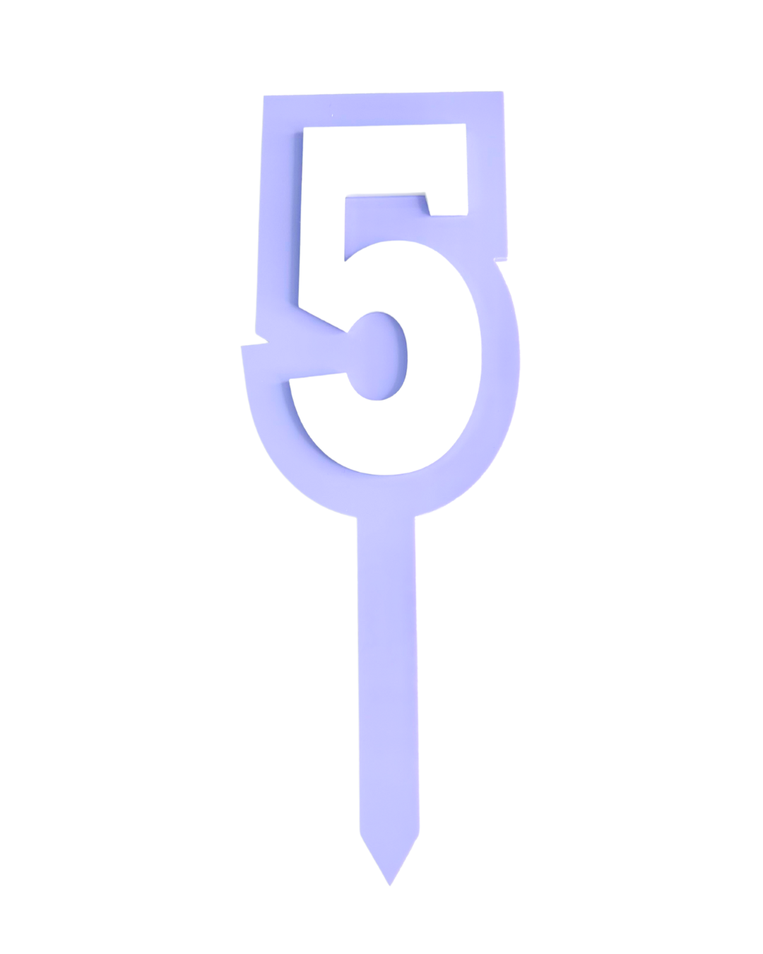 5 LAVENDAR+WHITE LAYERED ACRYLIC CAKE TOPPER