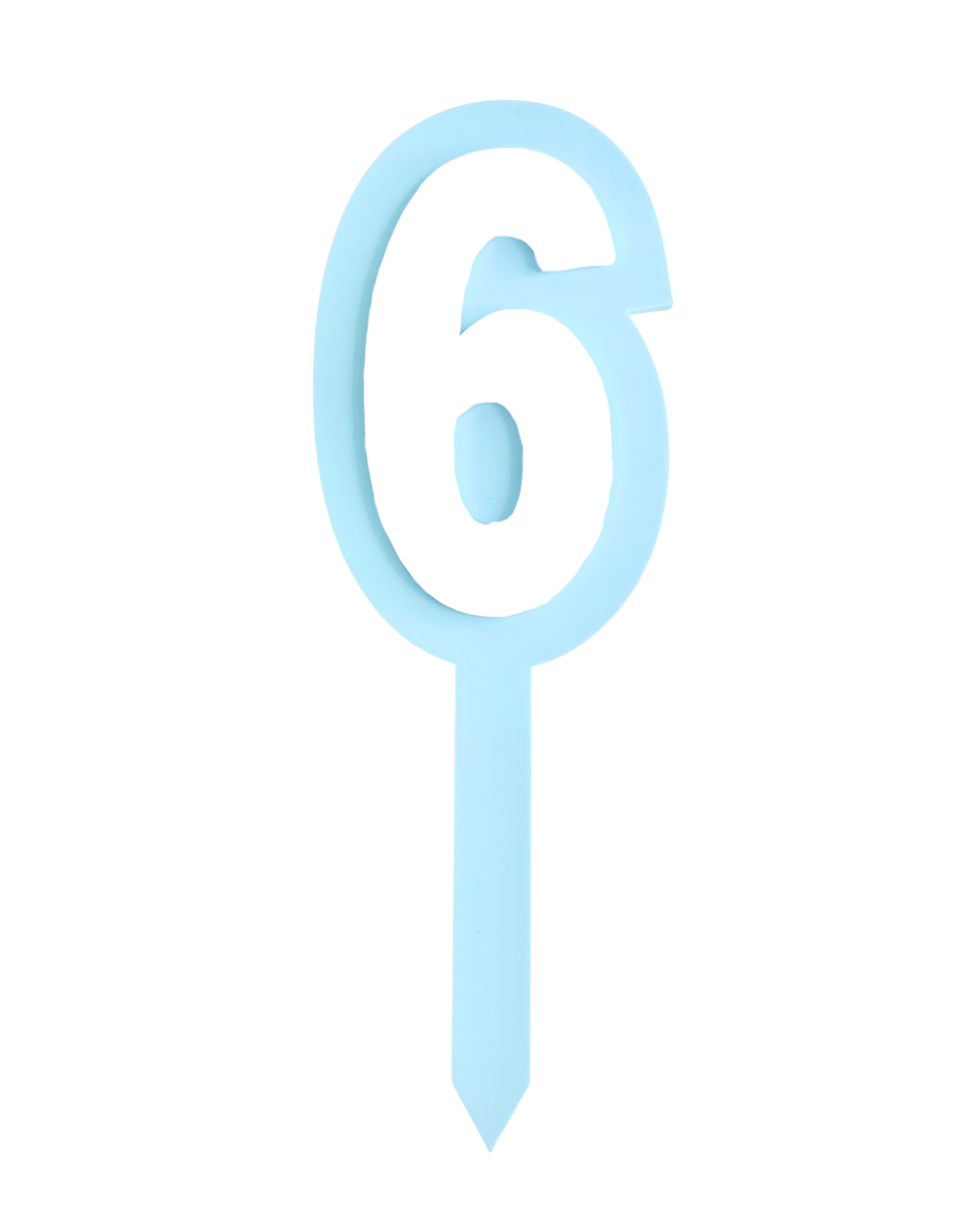 6 BLUE+WHITE LAYERED ACRYLIC CAKE TOPPER