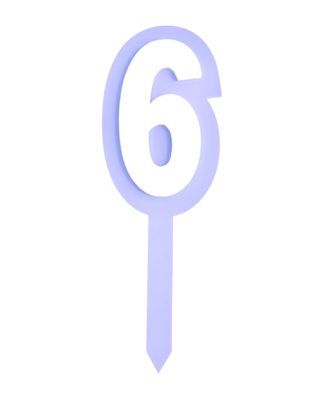 6 LAVENDAR+WHITE LAYERED ACRYLIC CAKE TOPPER