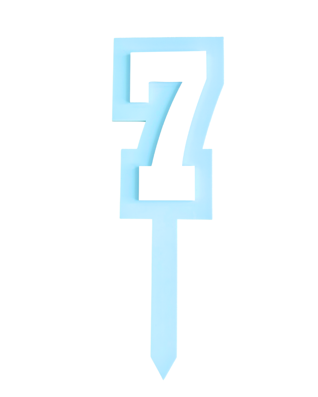 7 BLUE+WHITE LAYERED ACRYLIC CAKE TOPPER