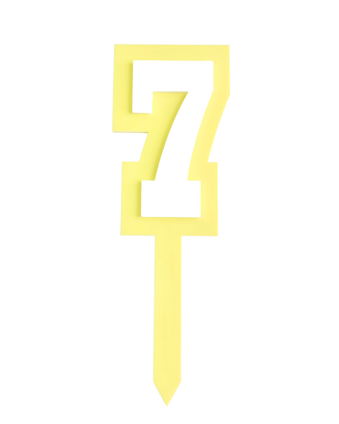 7 LEMON+WHITE LAYERED ACRYLIC CAKE TOPPER