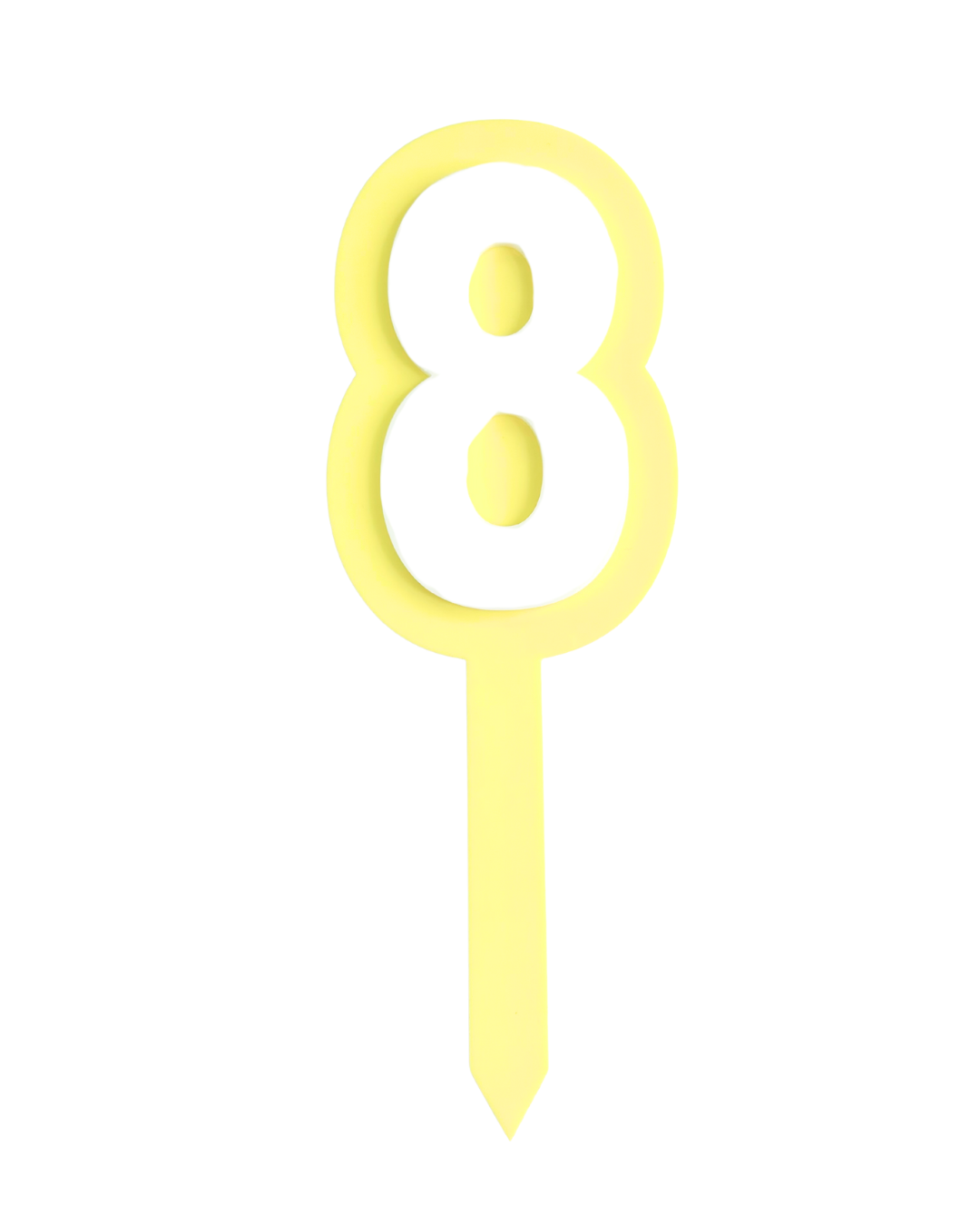 8 LEMON+WHITE LAYERED ACRYLIC CAKE TOPPER