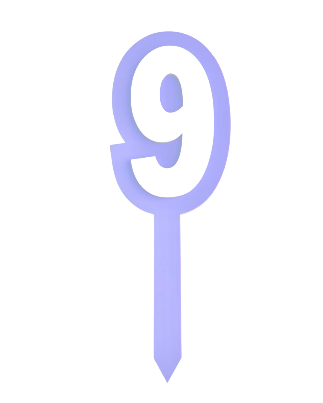 9 LAVENDAR+WHITE LAYERED ACRYLIC CAKE TOPPER