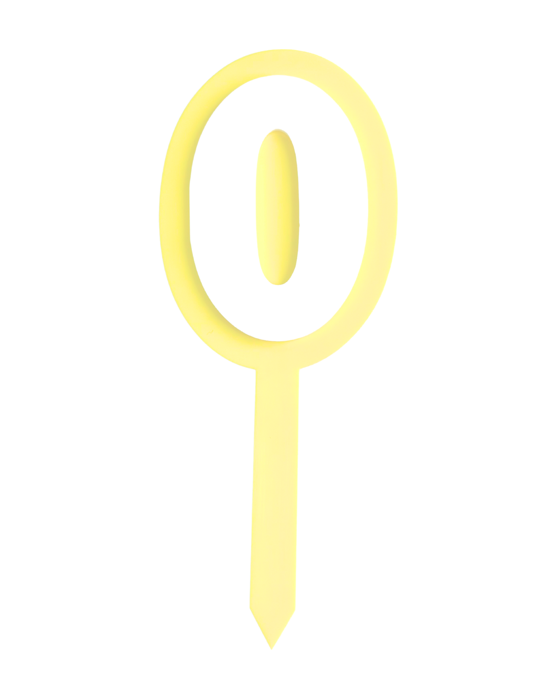 0 LEMON+WHITE LAYERED ACRYLIC CAKE TOPPER