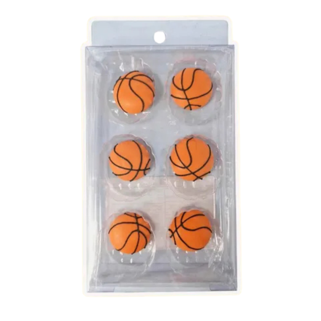 Sugar Decorations BASKETBALL 6 PIECE